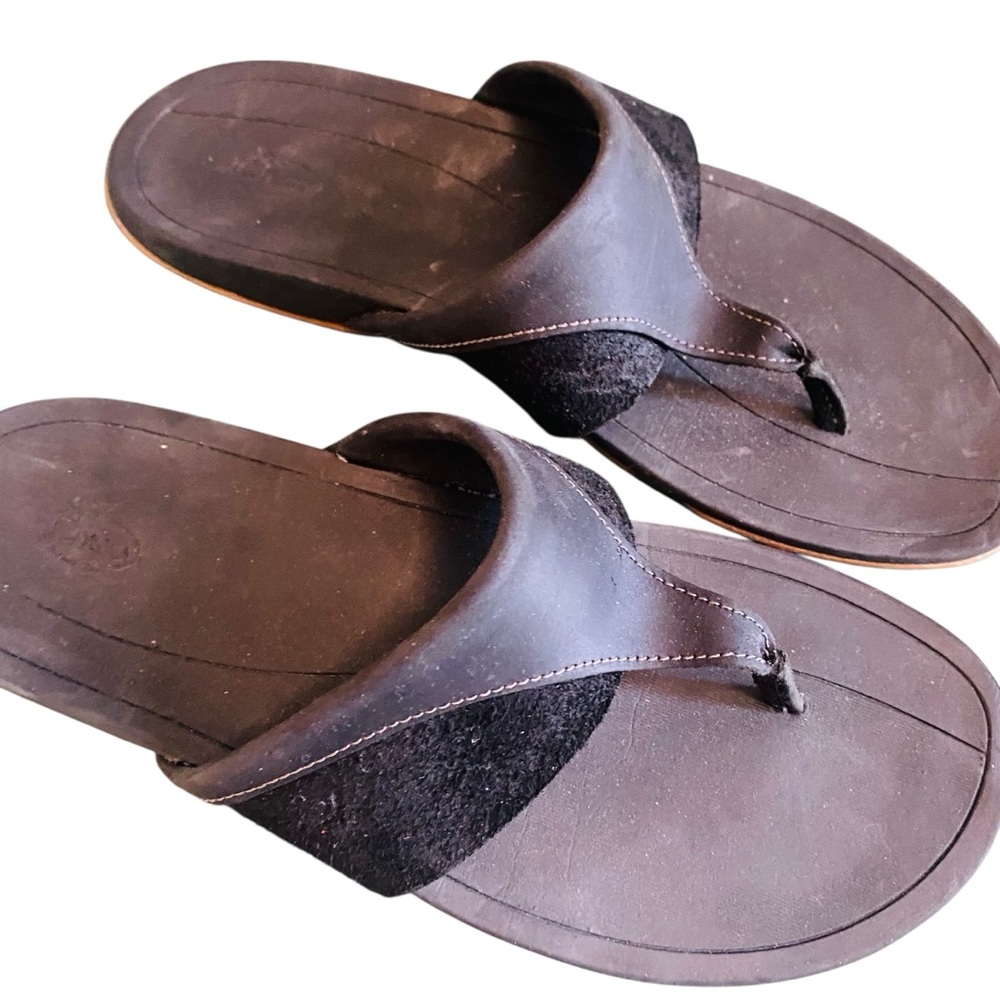Chaco Women’s Hermosa Thong Sandal Leather Black 8 - Picture 3 of 9